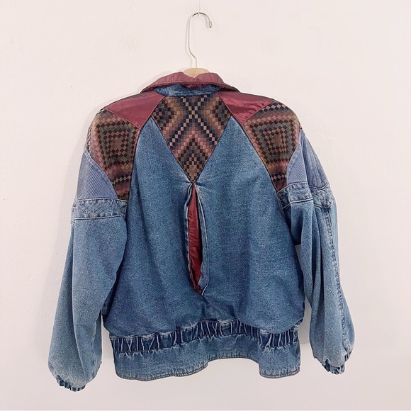 Vintage Jones New York Reversible Jacket Patchwork Zip Up Denim - Picture 2 of 6